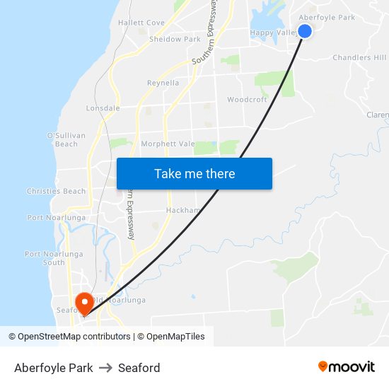 Aberfoyle Park to Seaford map