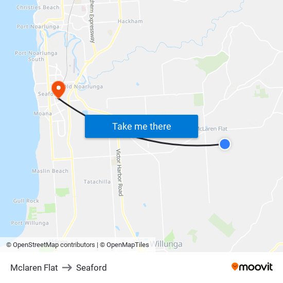 Mclaren Flat to Seaford map