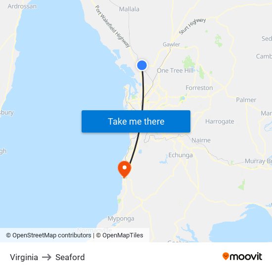 Virginia to Seaford map