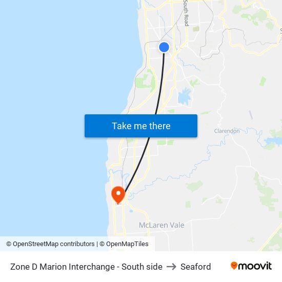 Zone D Marion Interchange - South side to Seaford map