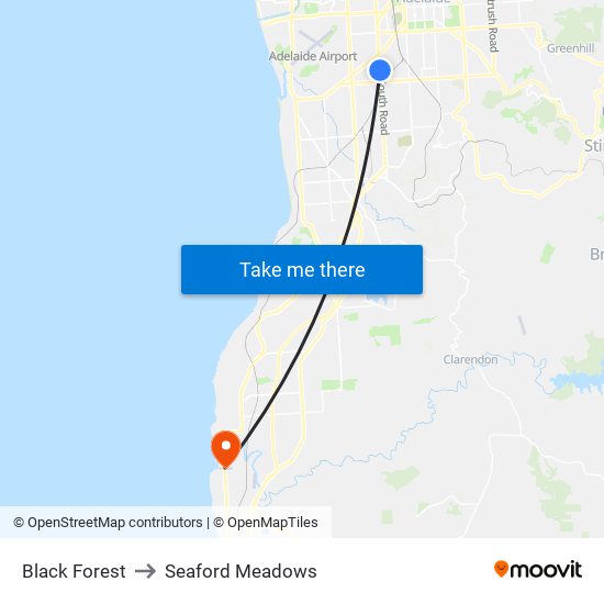 Black Forest to Seaford Meadows map