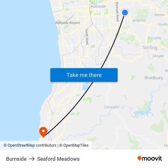 Burnside to Seaford Meadows map