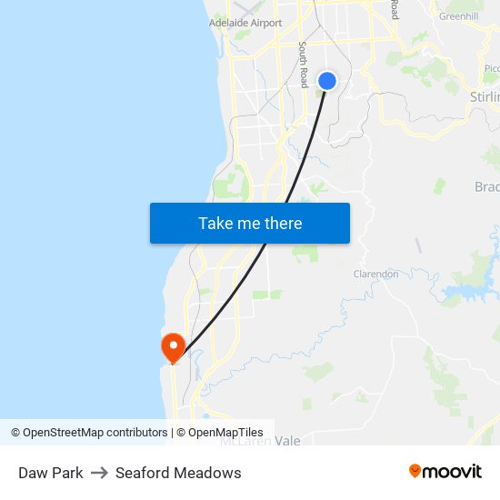 Daw Park to Seaford Meadows map