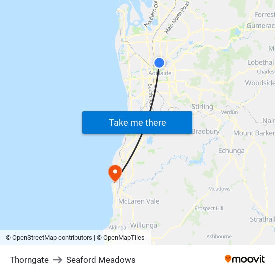 Thorngate to Seaford Meadows map