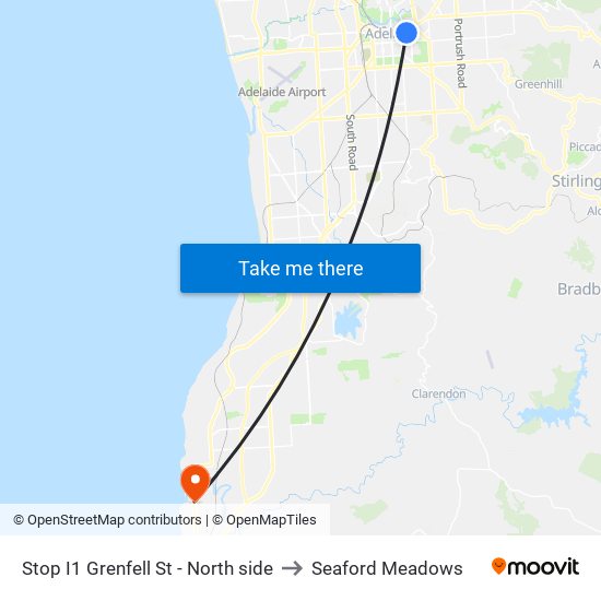 Stop I1 Grenfell St - North side to Seaford Meadows map