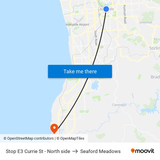 Stop E3 Currie St - North side to Seaford Meadows map