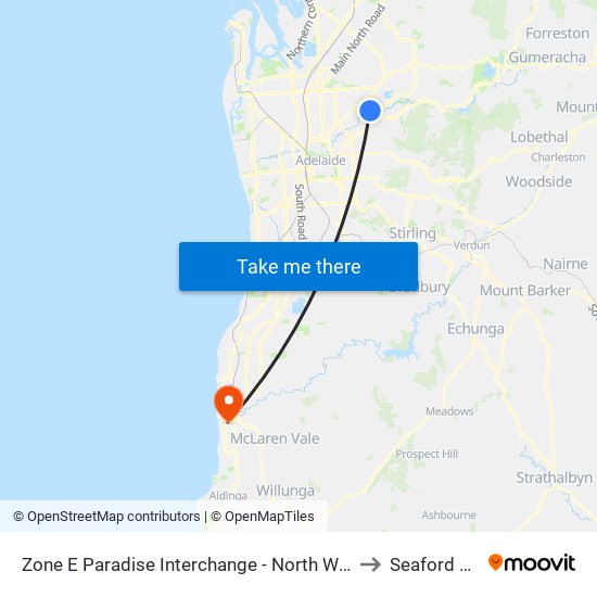 Zone E Paradise Interchange - North West side to Seaford Rise map