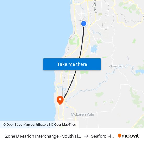 Zone D Marion Interchange - South side to Seaford Rise map