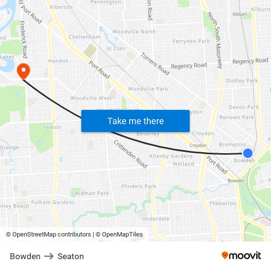 Bowden to Seaton map