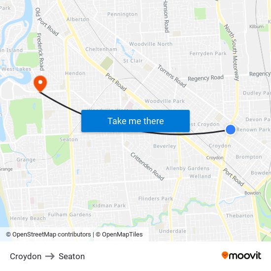 Croydon to Seaton map