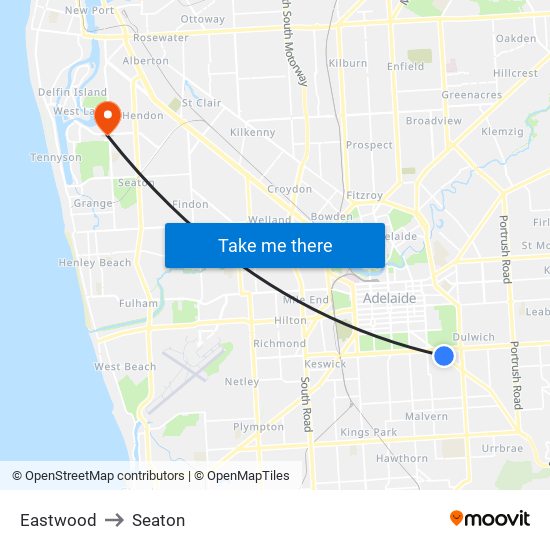 Eastwood to Seaton map