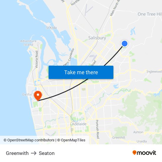 Greenwith to Seaton map