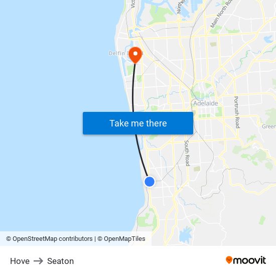 Hove to Seaton map