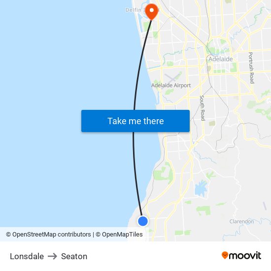 Lonsdale to Seaton map