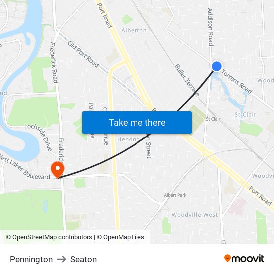 Pennington to Seaton map