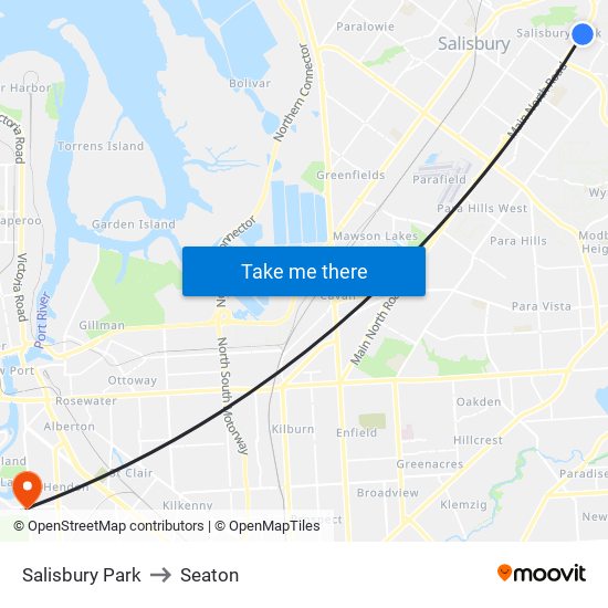 Salisbury Park to Seaton map