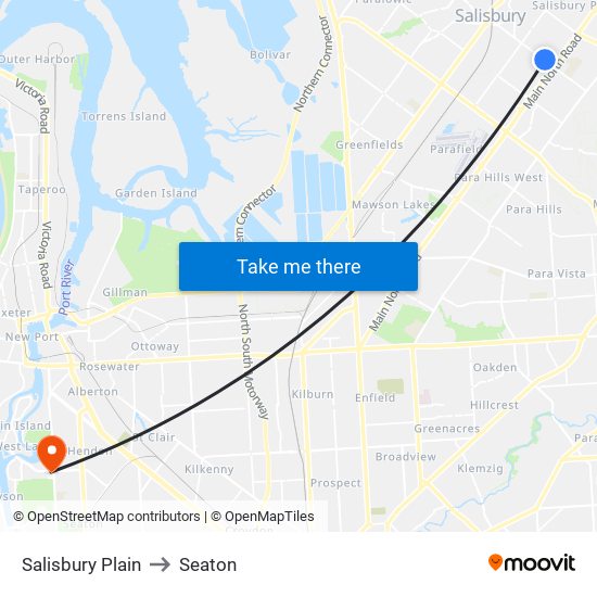 Salisbury Plain to Seaton map