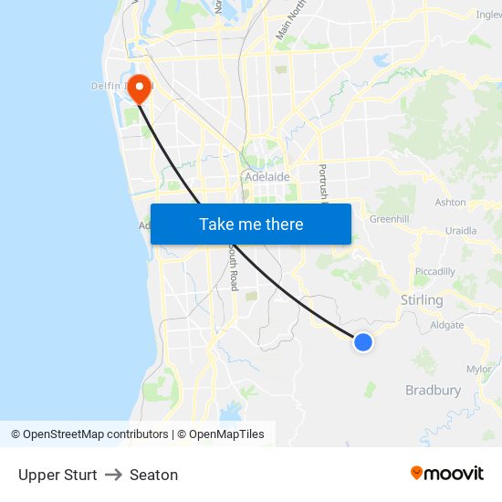 Upper Sturt to Seaton map