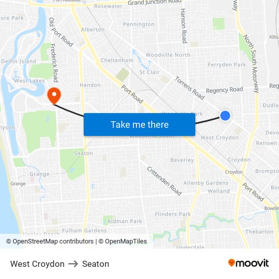 West Croydon to Seaton map