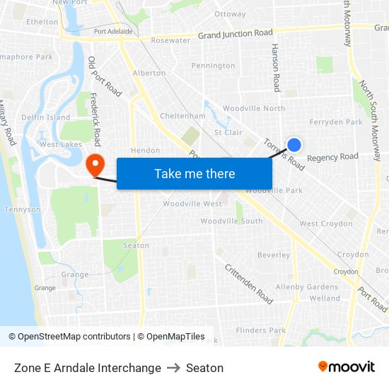 Zone E Arndale Interchange to Seaton map