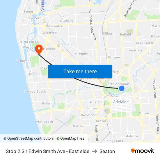 Stop 2 Sir Edwin Smith Ave - East side to Seaton map