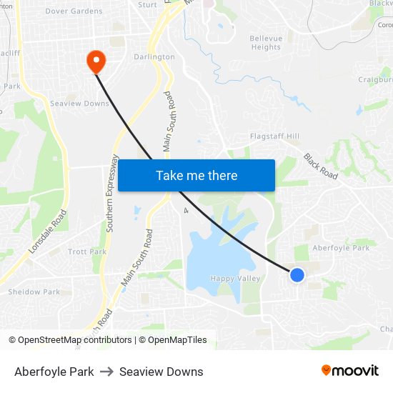 Aberfoyle Park to Seaview Downs map