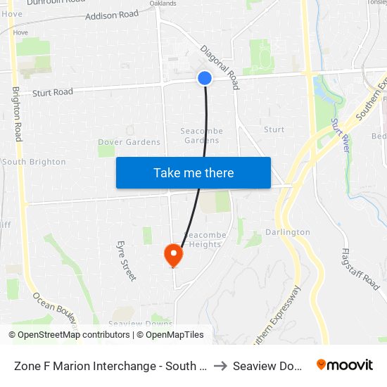 Zone F Marion Interchange - South side to Seaview Downs map