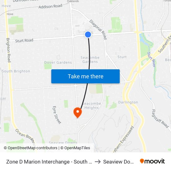 Zone D Marion Interchange - South side to Seaview Downs map