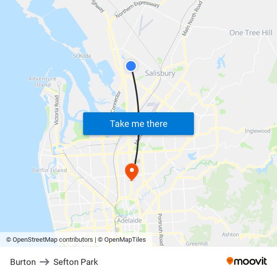 Burton to Sefton Park map
