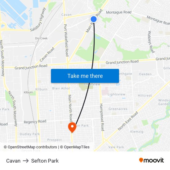 Cavan to Sefton Park map