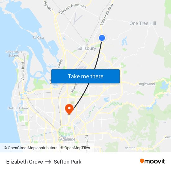 Elizabeth Grove to Sefton Park map