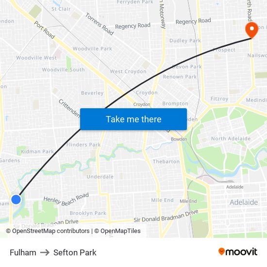 Fulham to Sefton Park map