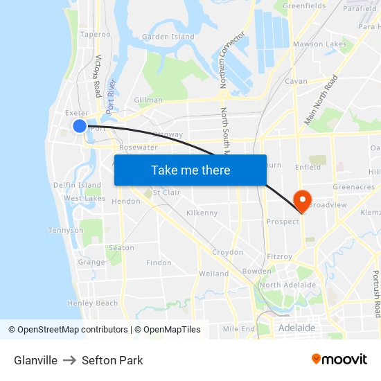 Glanville to Sefton Park map