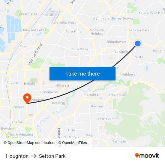 Houghton to Sefton Park map