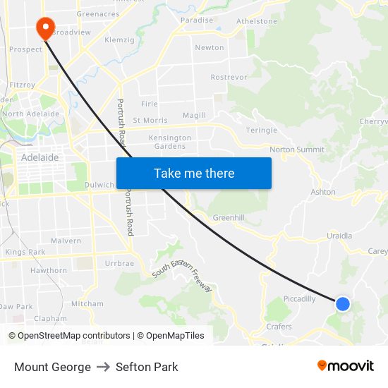 Mount George to Sefton Park map