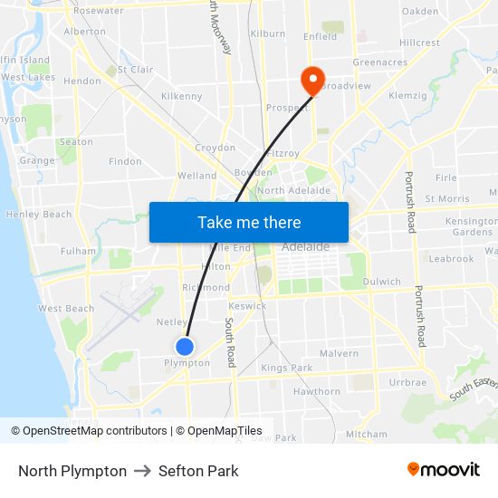 North Plympton to Sefton Park map