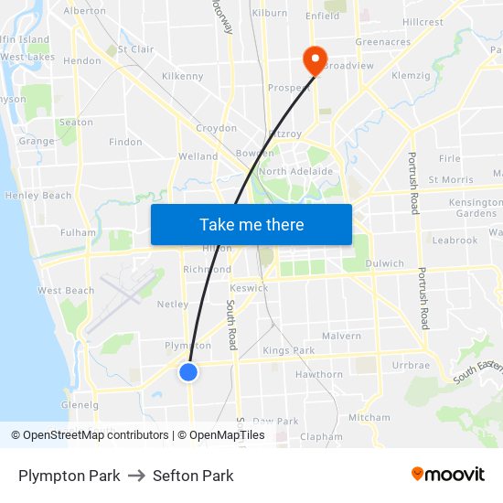 Plympton Park to Sefton Park map