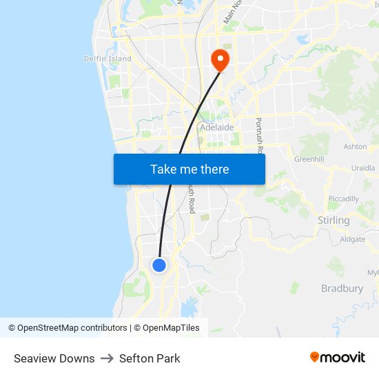 Seaview Downs to Sefton Park map