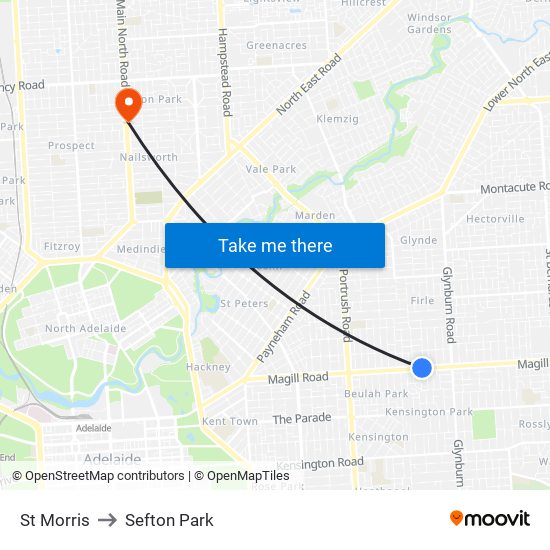 St Morris to Sefton Park map