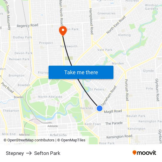 Stepney to Sefton Park map