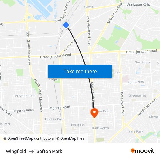 Wingfield to Sefton Park map