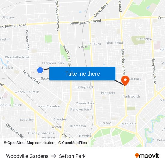 Woodville Gardens to Sefton Park map