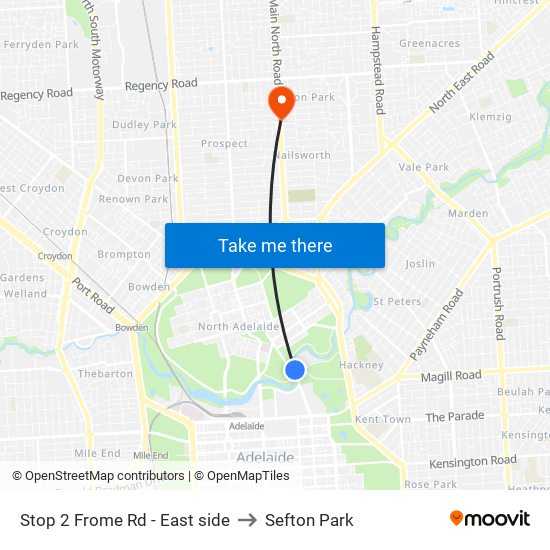 Stop 2 Frome Rd - East side to Sefton Park map