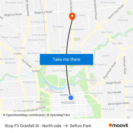 Stop F3 Grenfell St - North side to Sefton Park map