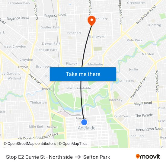 Stop E2 Currie St - North side to Sefton Park map