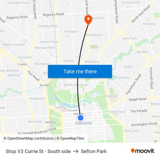 Stop V3 Currie St - South side to Sefton Park map