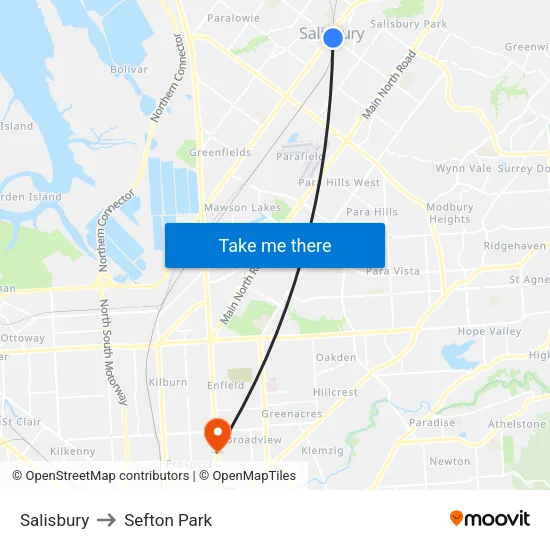 Salisbury to Sefton Park map