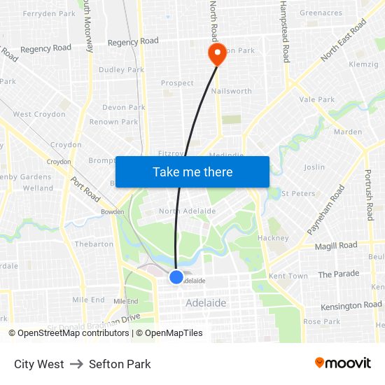 City West to Sefton Park map