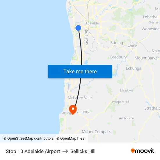 Stop 10 Adelaide Airport to Sellicks Hill map