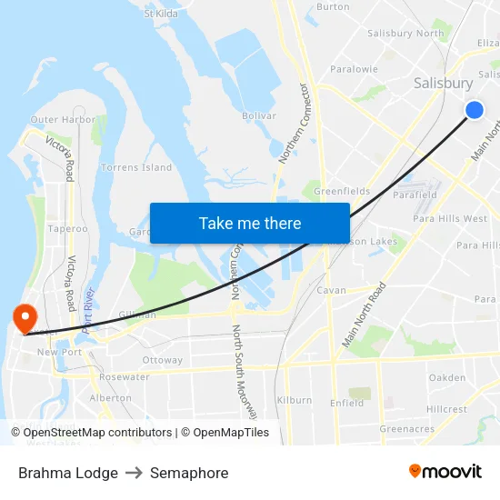 Brahma Lodge to Semaphore map